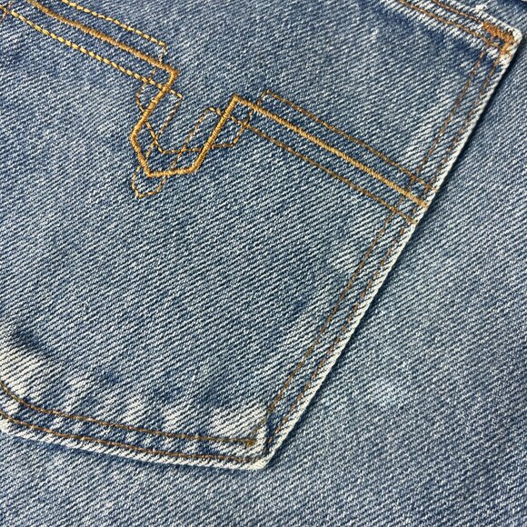 VTG Wrangler Shorts Men's 30* Blue Faded Cut Off Denim Jorts Talon Zipper Tag 32 - Picture 2 of 16